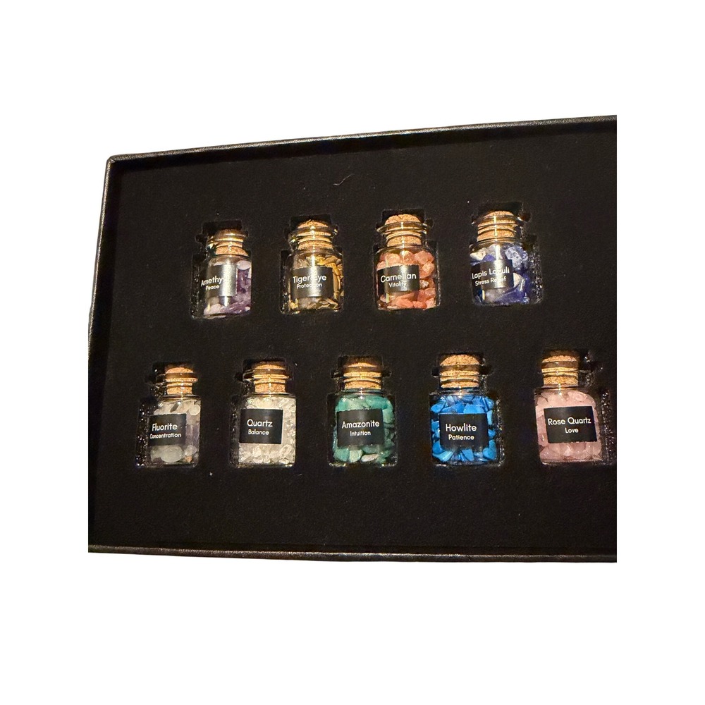 Kalifano Tumbled Healing Gemstone Set Unisex Multicolor New 9pc Boxed